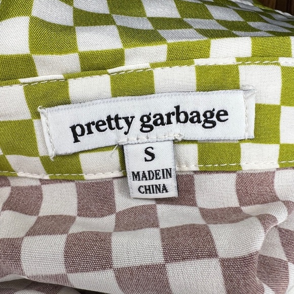 Pretty Garbage checkered oversized women’s long sleeve size S - Picture 3 of 5